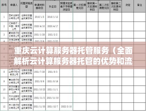 重庆云计算服务器托管服务（全面解析云计算服务器托管的优势和流程）