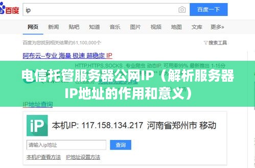 电信托管服务器公网IP（解析服务器IP地址的作用和意义）