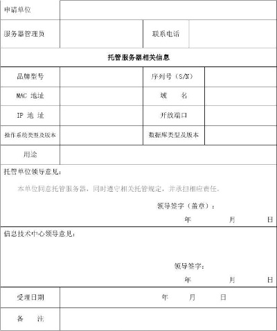 服务器托管申请报告格式及内容要点详解