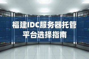 福建IDC服务器托管平台选择指南