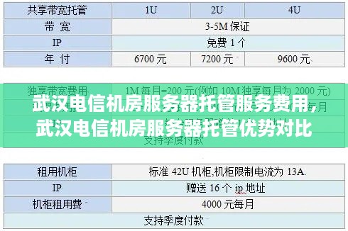 武汉电信机房服务器托管服务费用，武汉电信机房服务器托管优势对比