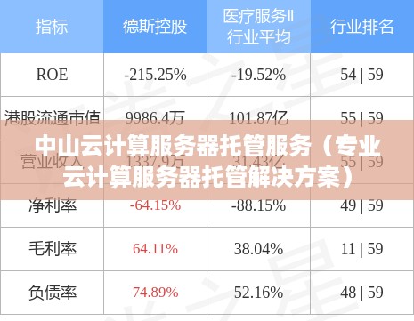 中山云计算服务器托管服务（专业云计算服务器托管解决方案）