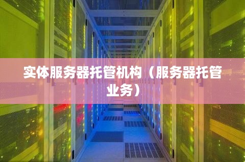 实体服务器托管机构（服务器托管业务）