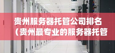 贵州服务器托管公司排名（贵州最专业的服务器托管服务商）