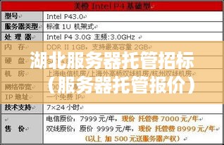 湖北服务器托管招标（服务器托管报价）