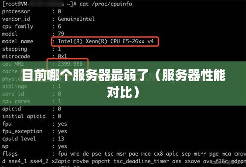 目前哪个服务器最弱了（服务器性能对比）