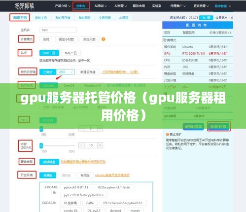 gpu服务器托管价格（gpu服务器租用价格）