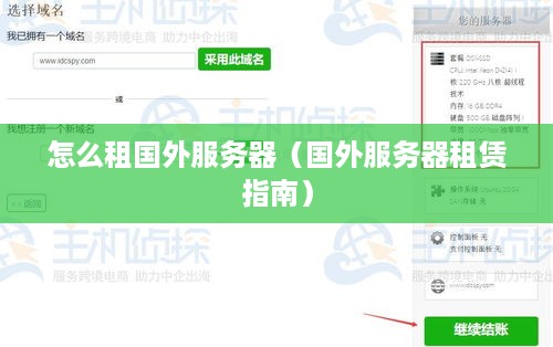 怎么租国外服务器（国外服务器租赁指南）
