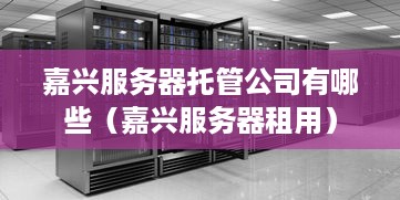 嘉兴服务器托管公司有哪些（嘉兴服务器租用）