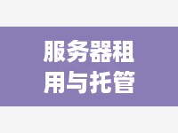 服务器租用与托管，选择正确解决方案的关键分析