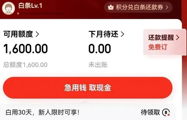 白条临时提额取现攻略
