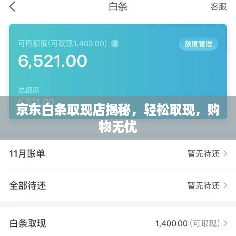 京东白条取现店揭秘，轻松取现，购物无忧