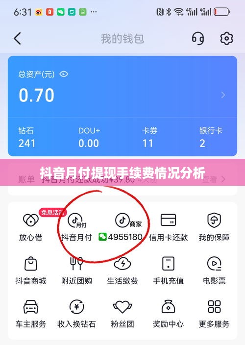 抖音月付提现手续费情况分析