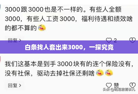 白条找人套出来3000，一探究竟