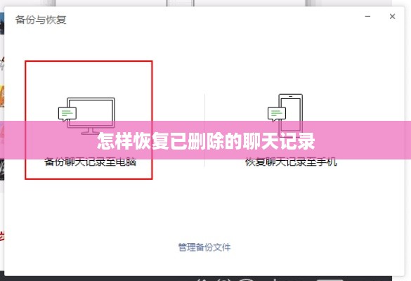 怎样恢复已删除的聊天记录