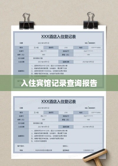 入住宾馆记录查询报告
