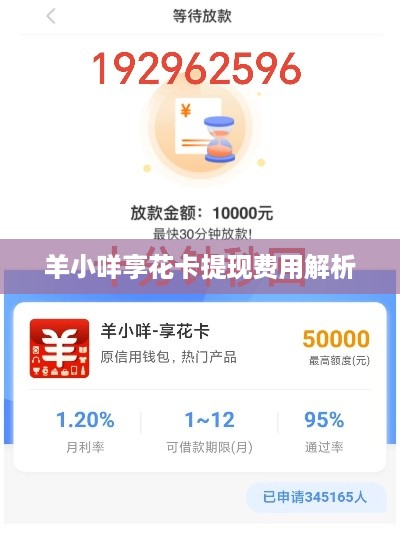 羊小咩享花卡提现费用解析