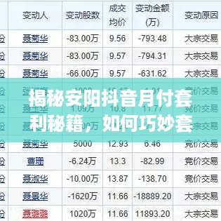 揭秘安阳抖音月付套利秘籍，如何巧妙套现