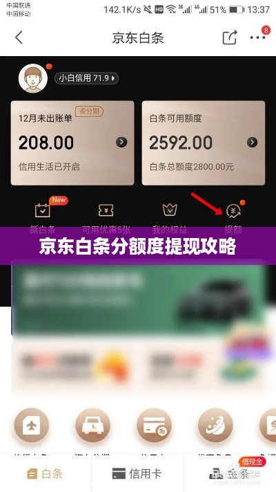 京东白条分额度提现攻略