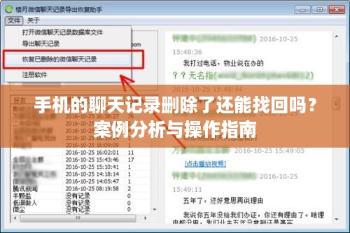 手机的聊天记录删除了还能找回吗？案例分析与操作指南