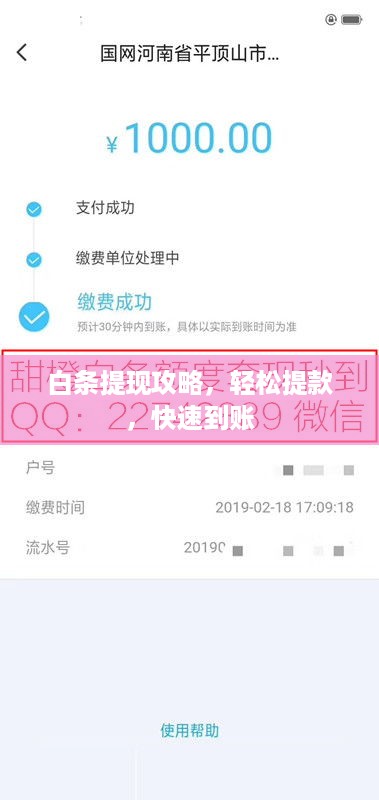 白条提现攻略，轻松提款，快速到账