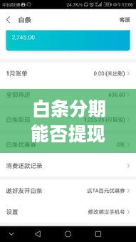 白条分期能否提现问题解答