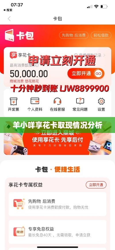 羊小咩享花卡取现情况分析