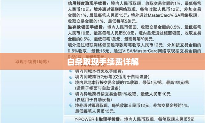 白条取现手续费详解