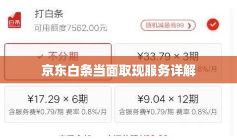 京东白条当面取现服务详解