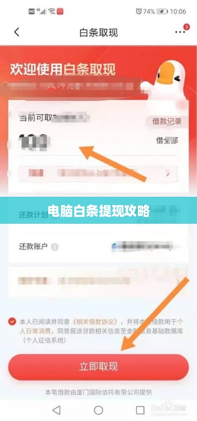 电脑白条提现攻略