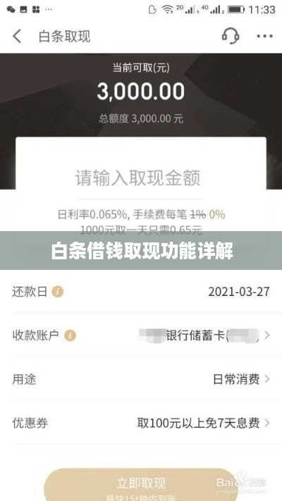 白条借钱取现功能详解