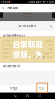 白条取现受限，为何当前不开放使用体验