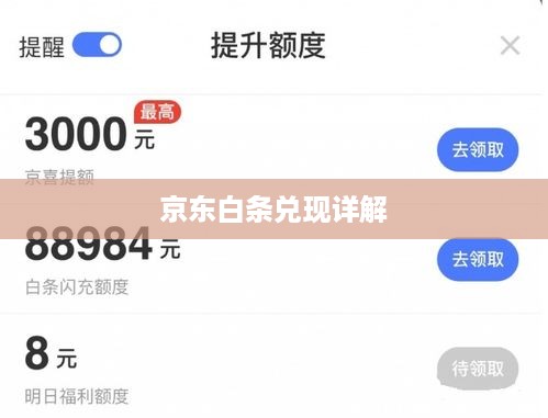 京东白条兑现详解