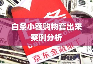 白条小额购物套出来案例分析