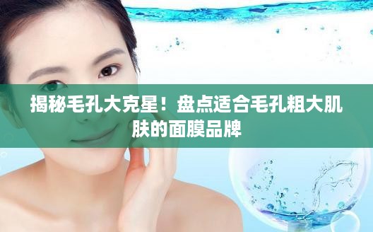 揭秘毛孔大克星！盘点适合毛孔粗大肌肤的面膜品牌