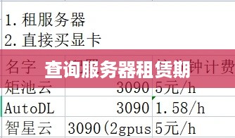查询服务器租赁期