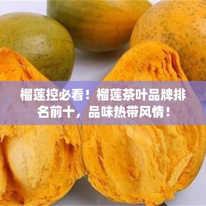 榴莲控必看！榴莲茶叶品牌排名前十，品味热带风情！