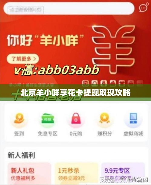 北京羊小咩享花卡提现取现攻略