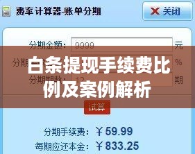 白条提现手续费比例及案例解析