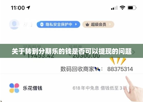 关于转到分期乐的钱是否可以提现的问题