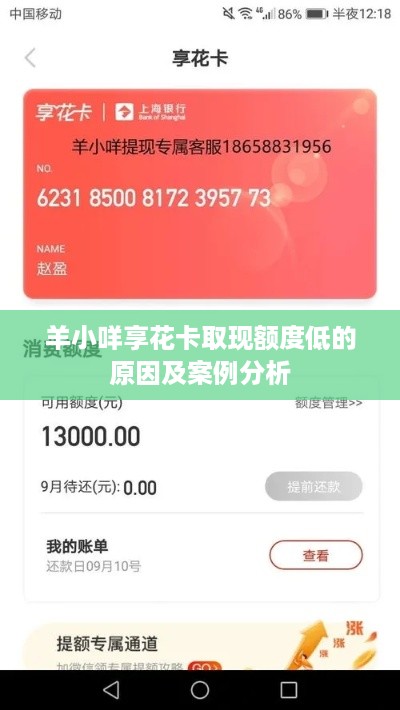 羊小咩享花卡取现额度低的原因及案例分析