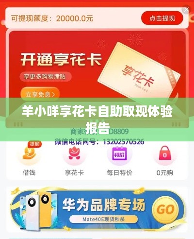 羊小咩享花卡自助取现体验报告