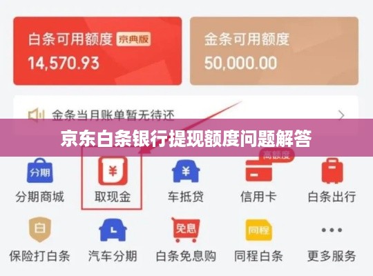 京东白条银行提现额度问题解答