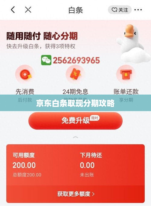 京东白条取现分期攻略
