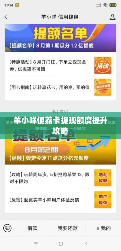 羊小咩便荔卡提现额度提升攻略