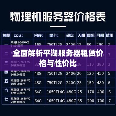 全面解析平湖服务器租赁价格与性价比