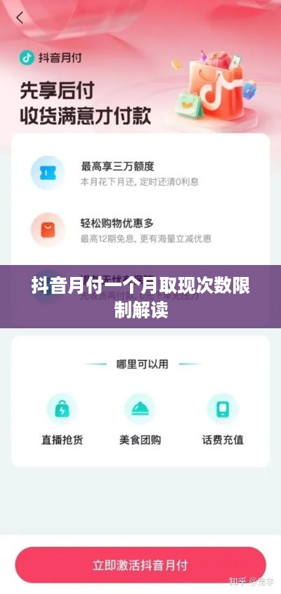 抖音月付一个月取现次数限制解读