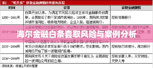 海尔金融白条套取风险与案例分析