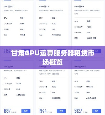 甘肃GPU运算服务器租赁市场概览