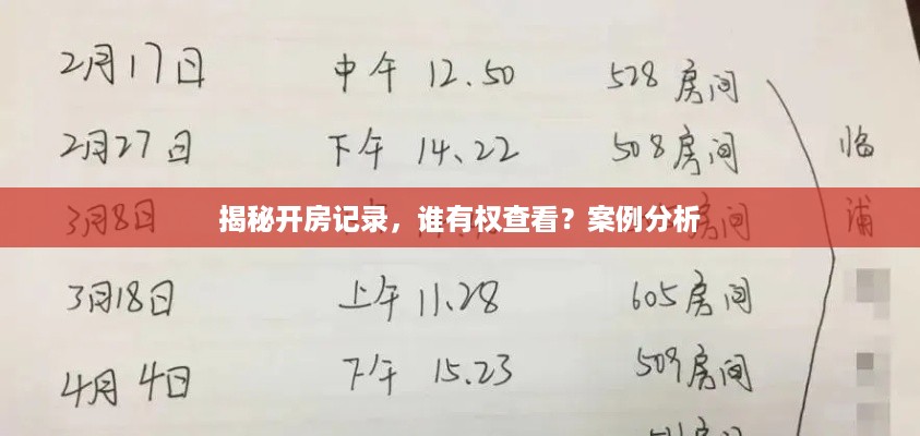 揭秘开房记录，谁有权查看？案例分析